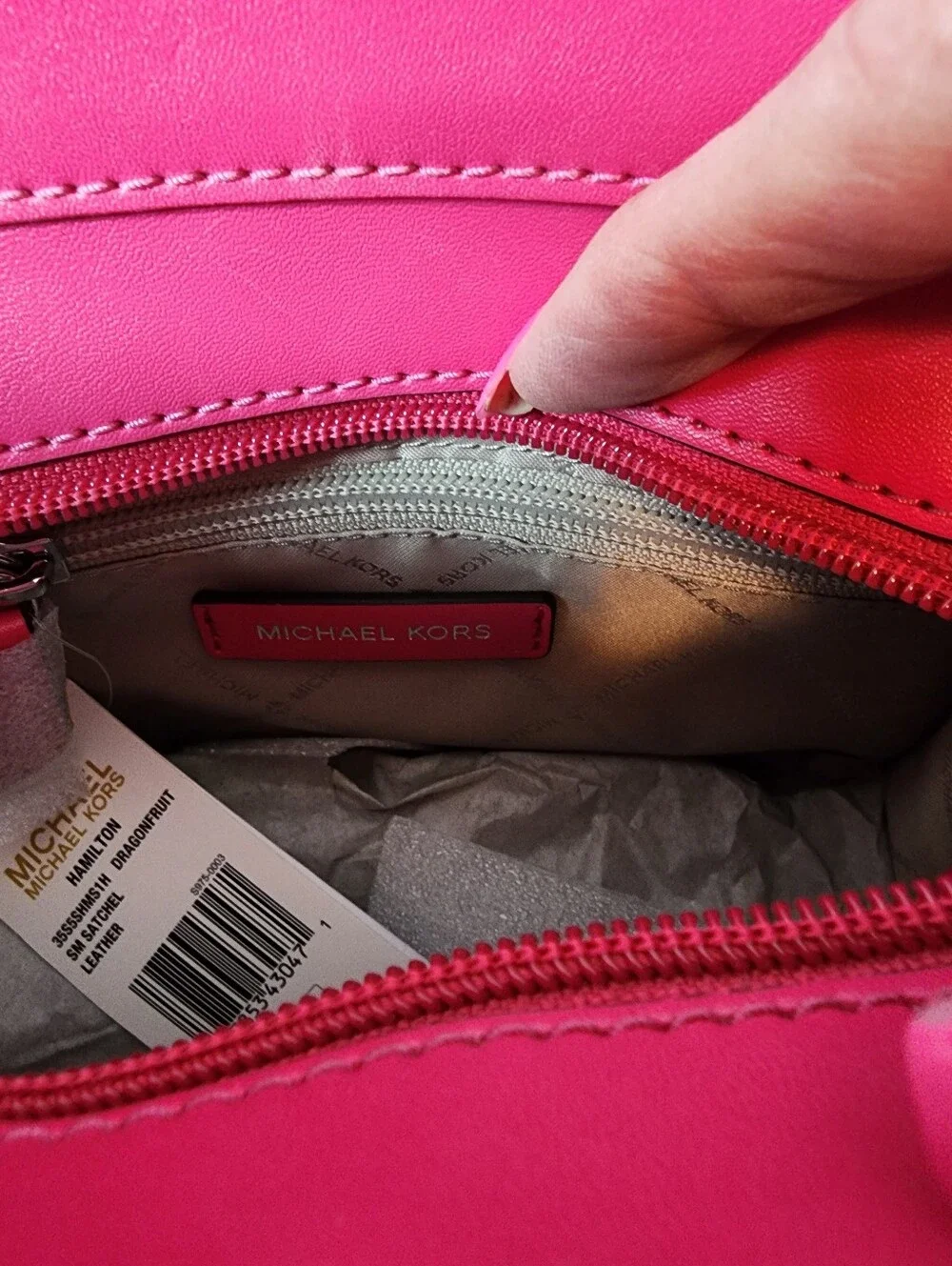 Michael Kors Small Hamilton Pink Zebra Calf-Hair Crossbody Bag